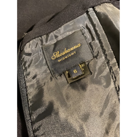 Shosanna Navy Blue Off The Shoulder Fishtail Midi Dress Size 6 - Picture 11 of 11